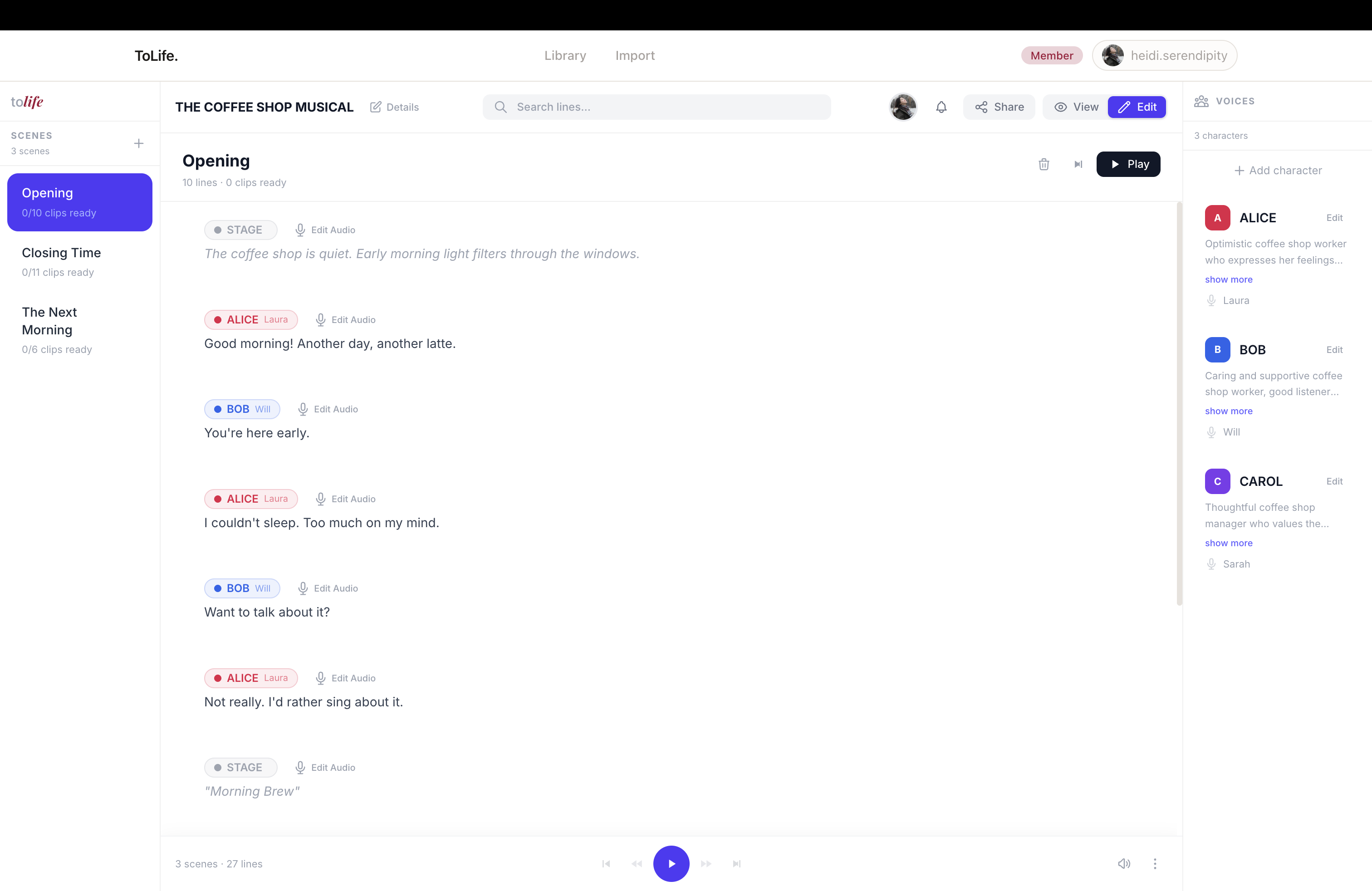 ToLife - script player